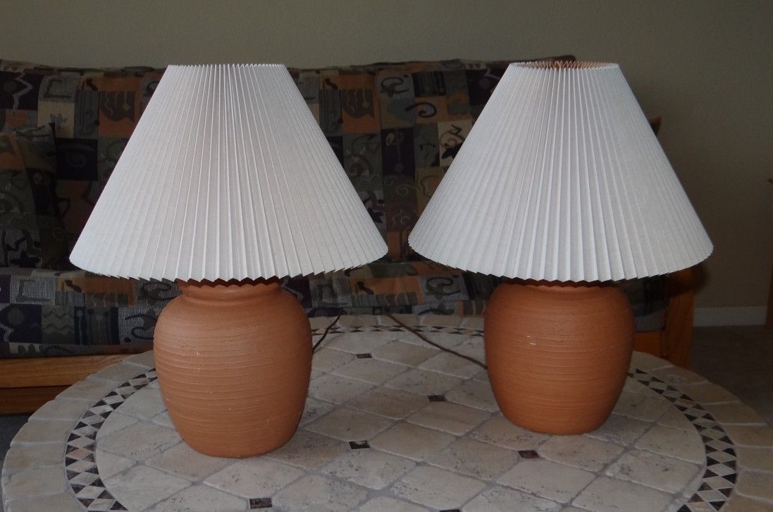 Terracotta Bean Pot Lamps Set of 2