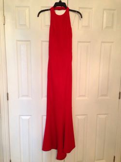 Red sexy backless formal dress
