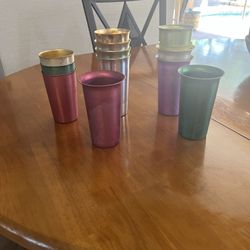 Mid Century Aluminum Tumblers 