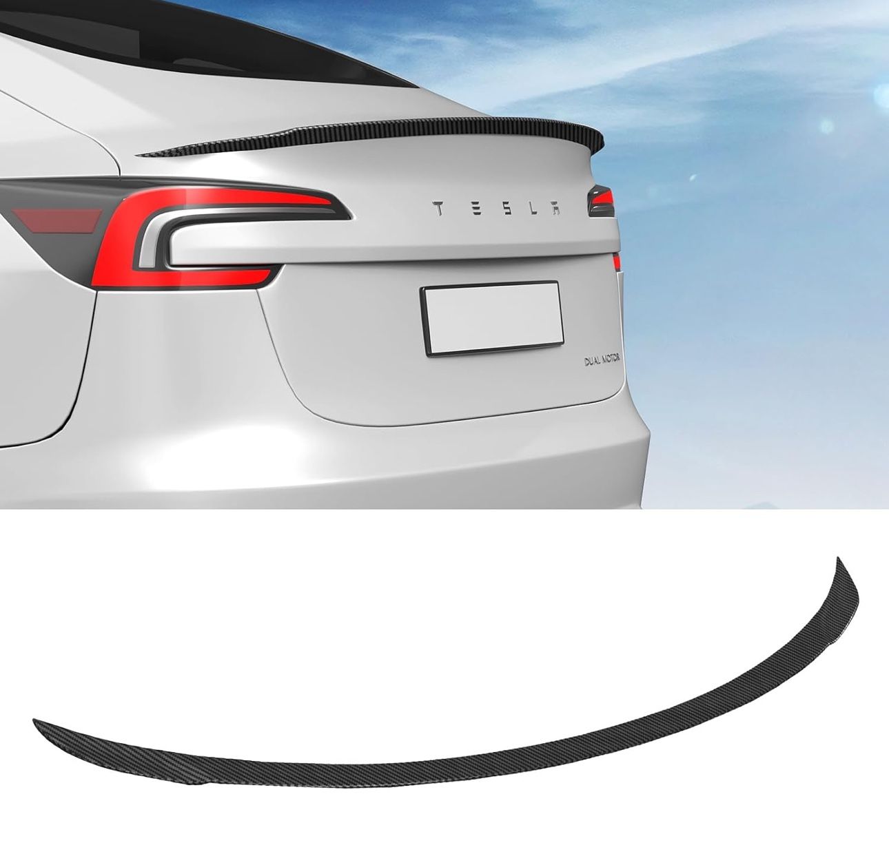 BASENOR 2024 2025 Tesla Model 3 Performance Spoiler ABS Material Rear Spoiler Wing OEM (Matte Carbon Fiber) Rear Trunk Lip Model 3 Performance Accesso