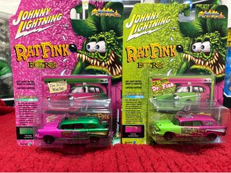 Johnny Lightning Street Freaks Version A & B Rat Fink 1957 Chevy Ambulance