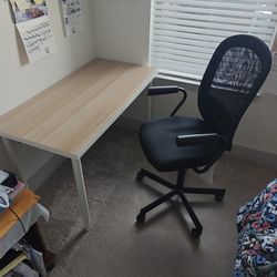 IKEA Table and Office Chair &  Floor Mat