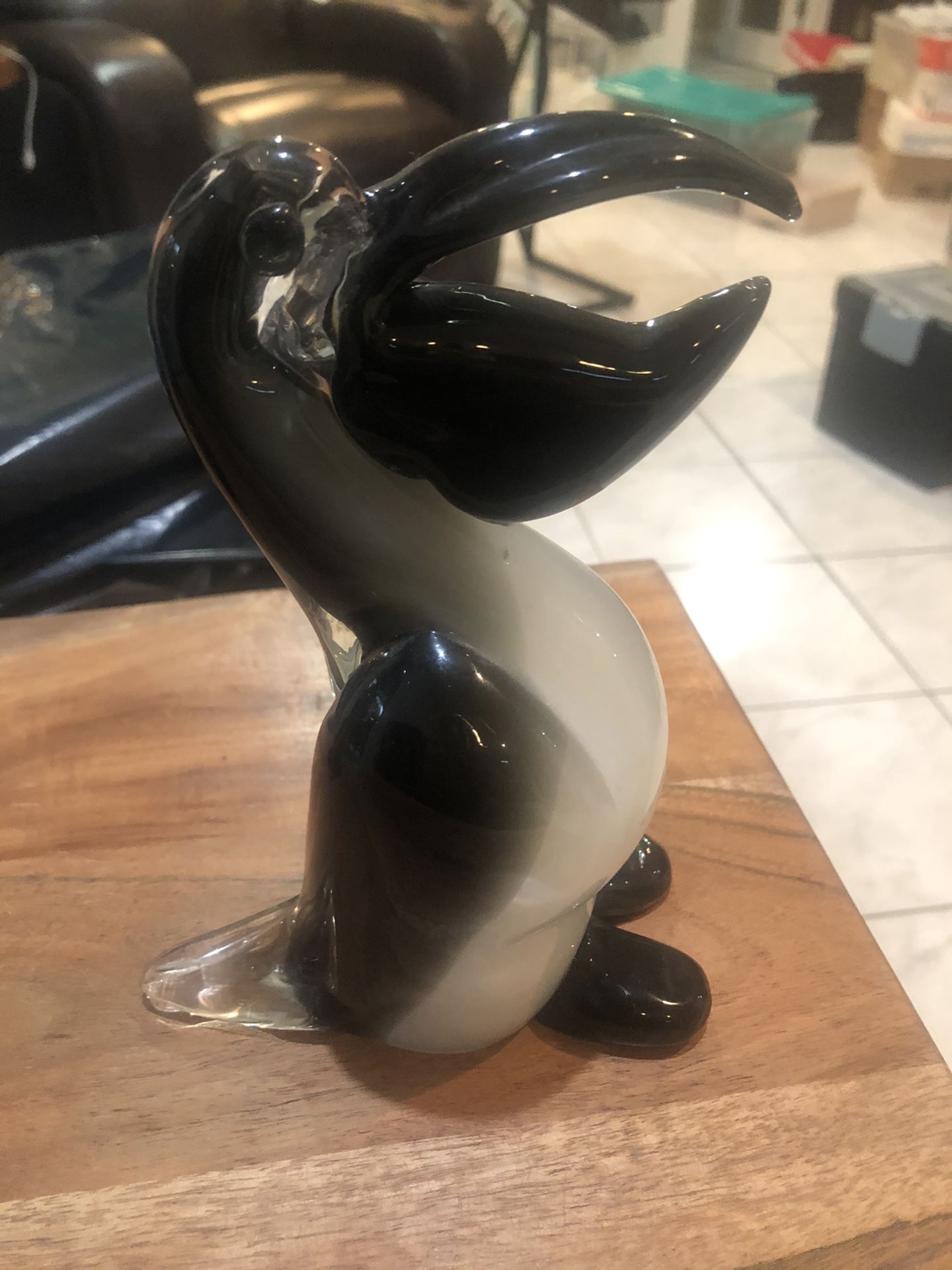 Glass blown Penguin brand new 7 inches high