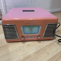 Crosley Auto Rama Pink Radio- Record Player 