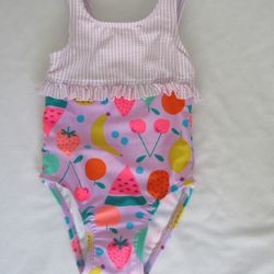 New Girls 12 Months Fruit Print Swimsuit 