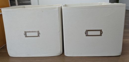 2 Sturdy Collapsible Fabric Storage Bins 11.25" x 12.75" x 10" H