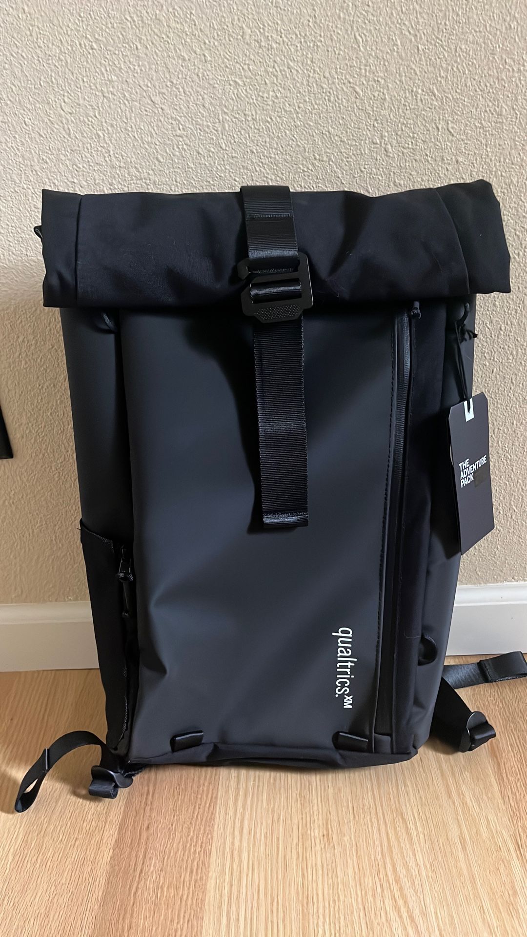 Black Roll-Top Backpack