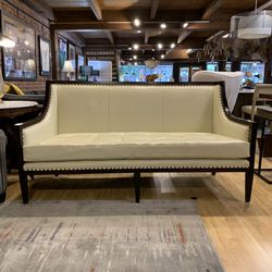 Only Studio Cream Leather Studded Sofa