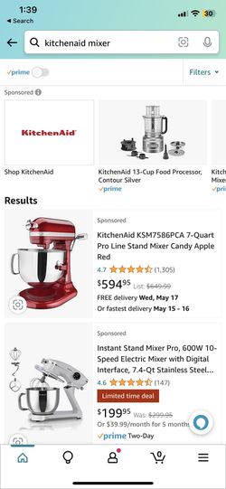 KitchenAid KSM7586PCA Mixer Red 
