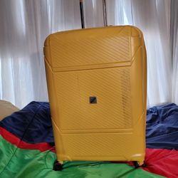 Large Yellow Get Out Of Town Luggage Check-in Size $40