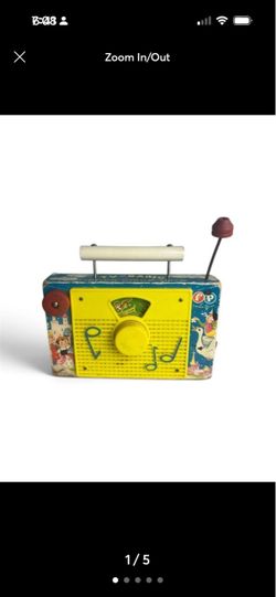 1960s Vintage Fisher-Price #166 Farmer in the Dell TV Radio Wind-Up Musical Toy