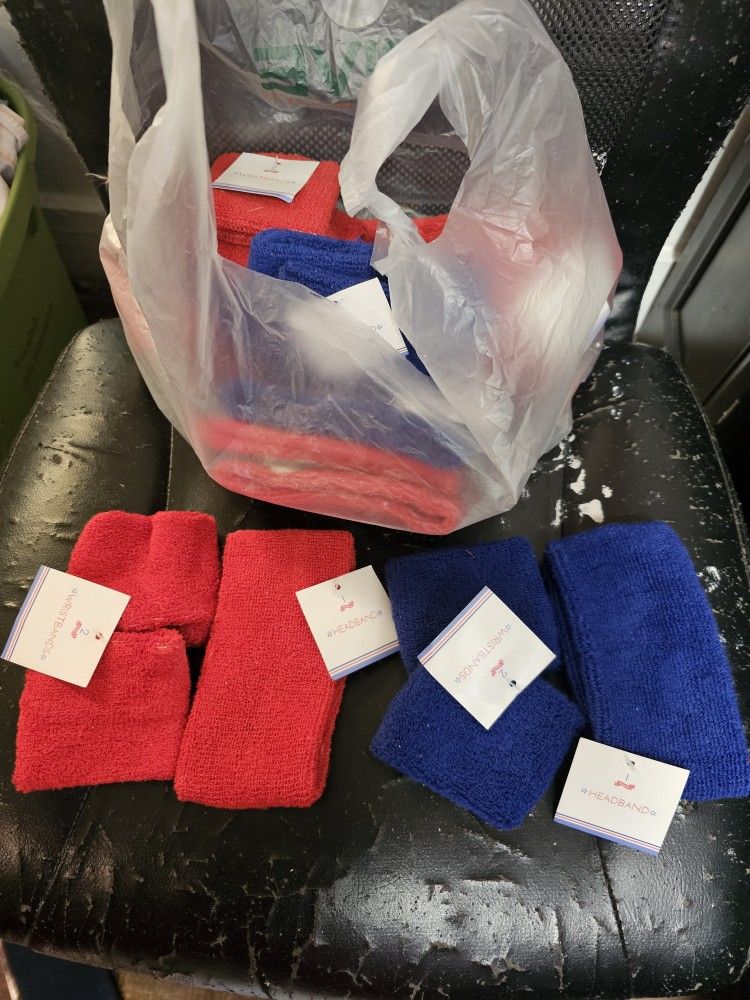 Bag Of Wrist Bands And Head Bands