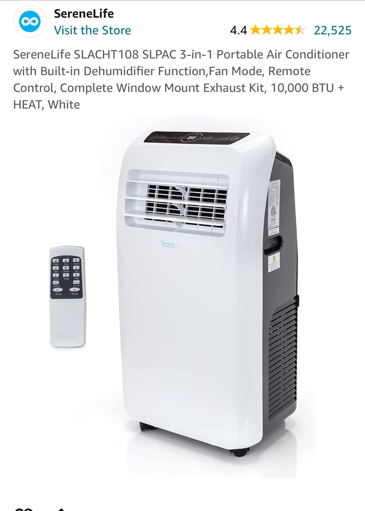 Portable AC + Heater Unit (10,000 BTU)