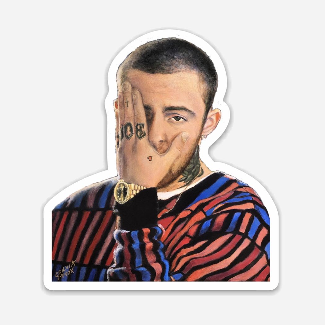 Mac Miller stickers of my painting (pack of 3)