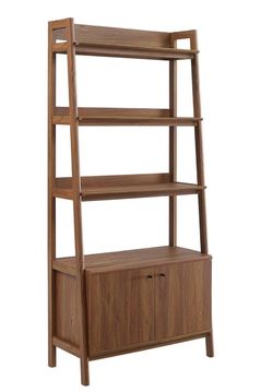 A Pair of Modway 33" Bookshelf Display Cases in Walnut