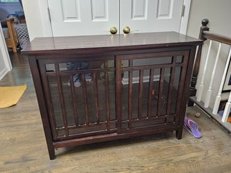 Glass front display console buffet sideboard table
