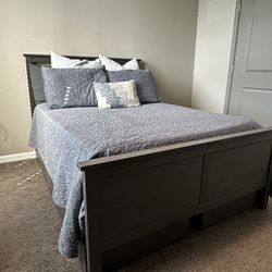 HEMNES Full Bed Frame, 3-Drawer Dresser & Sleepy’s Firm Mattress 