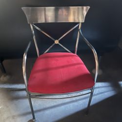 4 Neo Classic Brushed metal Chairs