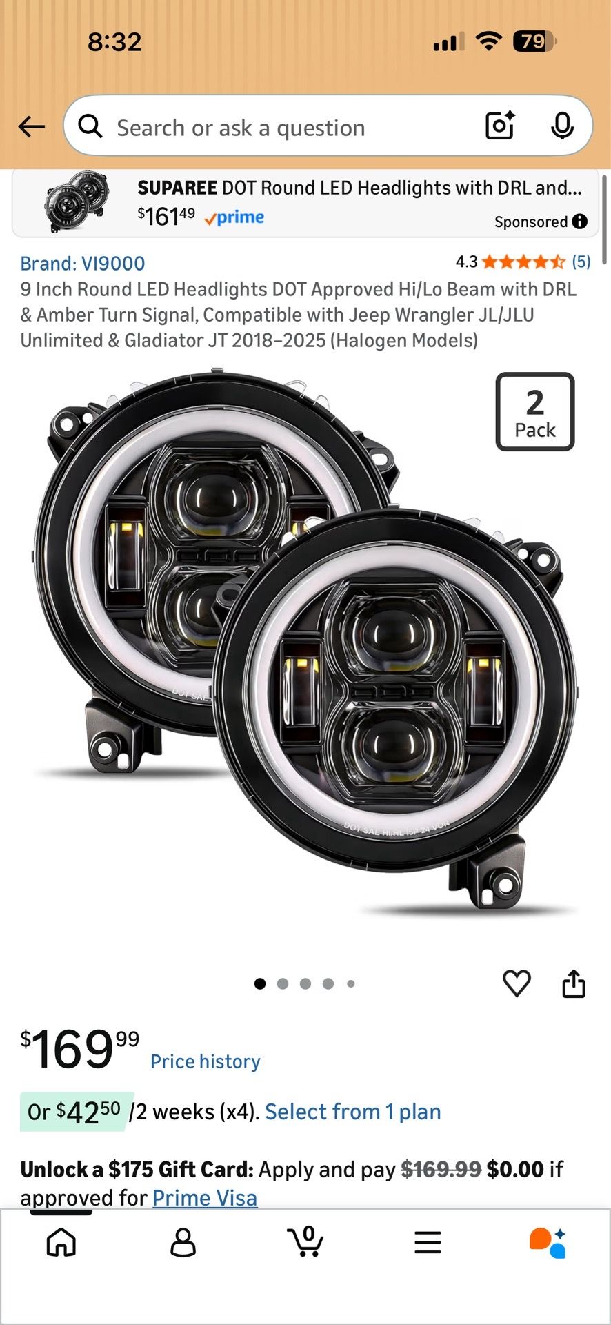 New SUPAREE 9 inch Round LED Headlights DRL Amber Turn Signal for Jeep Wrangler JL/JT 18-25