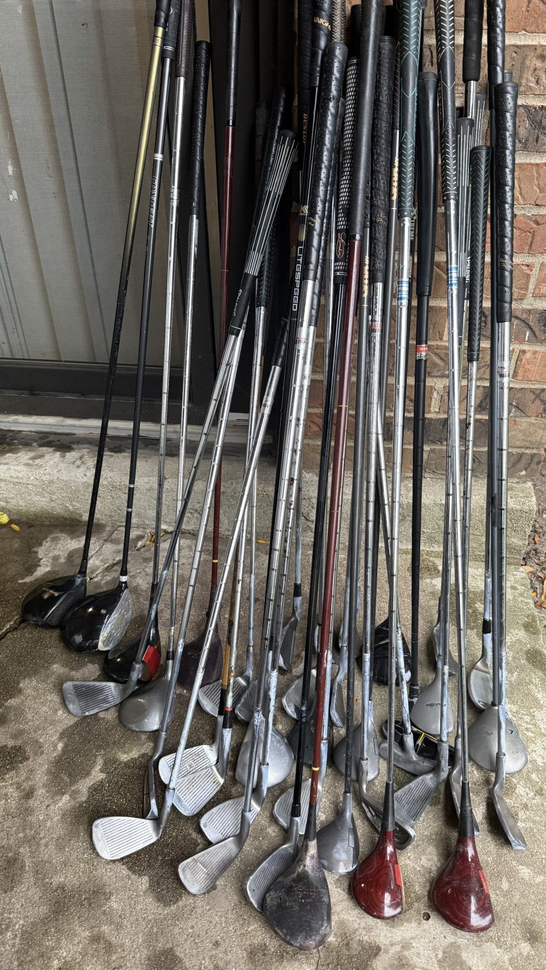 ⛳️ Lot of 40+ Vintage Golf Clubs – Mixed Brands – Woods, Irons & Wedges (All Together)