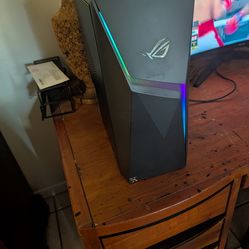asus rog gaming desktop with/ amd ryzen 5 3400g processor with 31.5 inch curved Asus gamer tuf screen and keyboard mouse