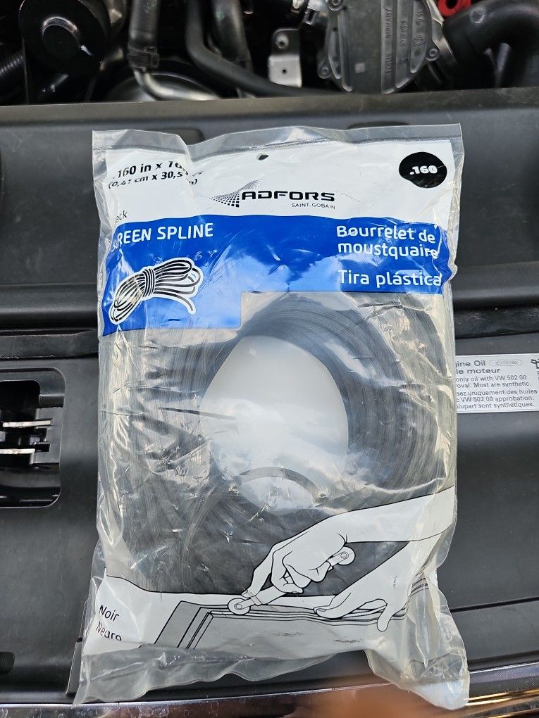 Screen SPLINE Black, .160 X 100 FEET.. 040 Cm X 30.5 30.5 M.