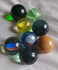 Mixed Glass Marbles with Pokémon Electrode Marble
