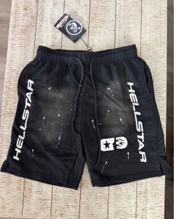 Hellstar Black Shorts with Paint Splatter