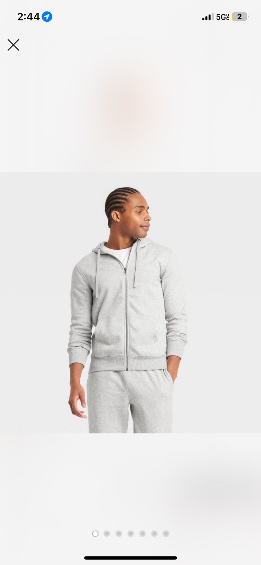 Men’s grey zip up Hooded Collared Sweatshirt from Goodfellow & Co Medium