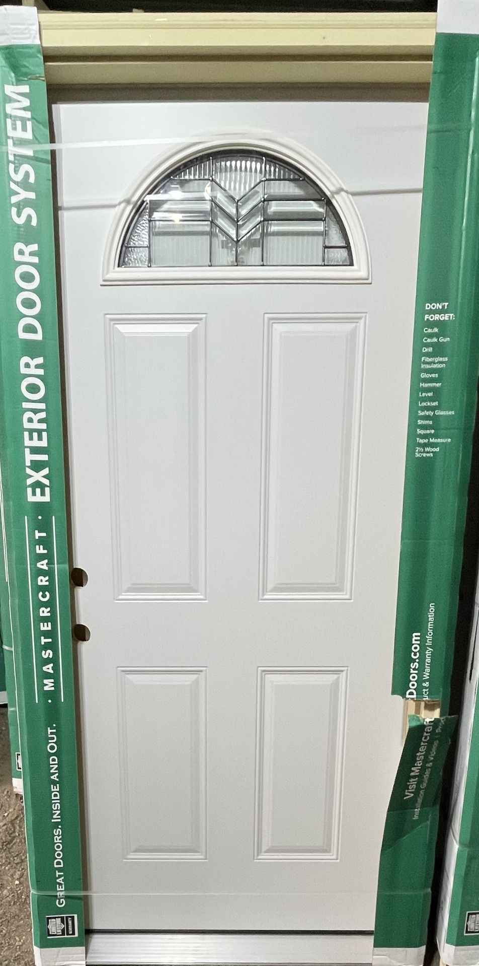 New 36x80 Steel Exterior Door Decorative Glass