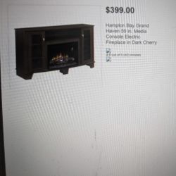 Fireplace TV Media Stand 59 in with remote 