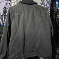 Old Navy Black Boyfriend Sherpa Lined Trucker Style Jean Jacket Women Sz XL 