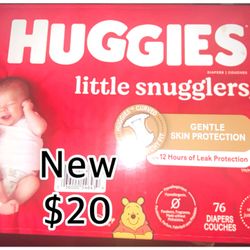 New Huggies New Born 76 Diapers In Box $20 east Palmdale 