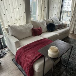 Free 107” White Sectional Sofa (Sleeper, Chaise)