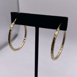 14K DCUT HOOP Semi Solid EA