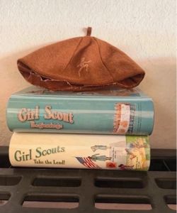 Girl Scouts Books and Vintage Brownie Beret Set