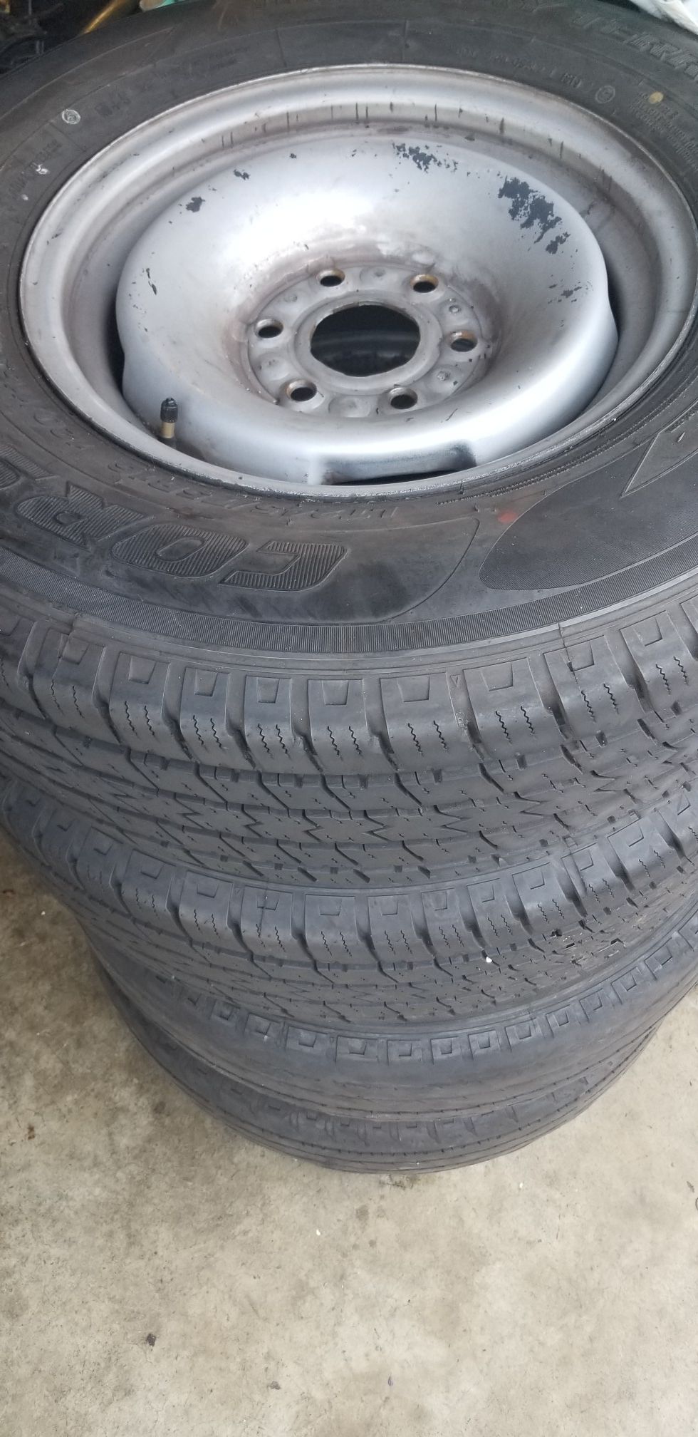 Full set of GM 6 lug rims and tires
