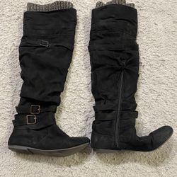 JustFab Black Suede Boots - Woman’s Size 5.5