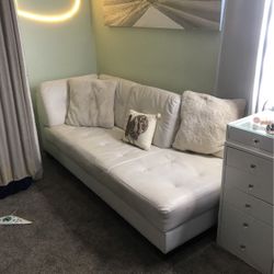 White Leather Couch 