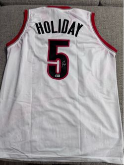Jrue Holiday Signed Autograph Custom Jersey-Beckett Coa- Portland Trailblazers