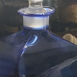 Vintage Cobalt Blue Wine Decanter