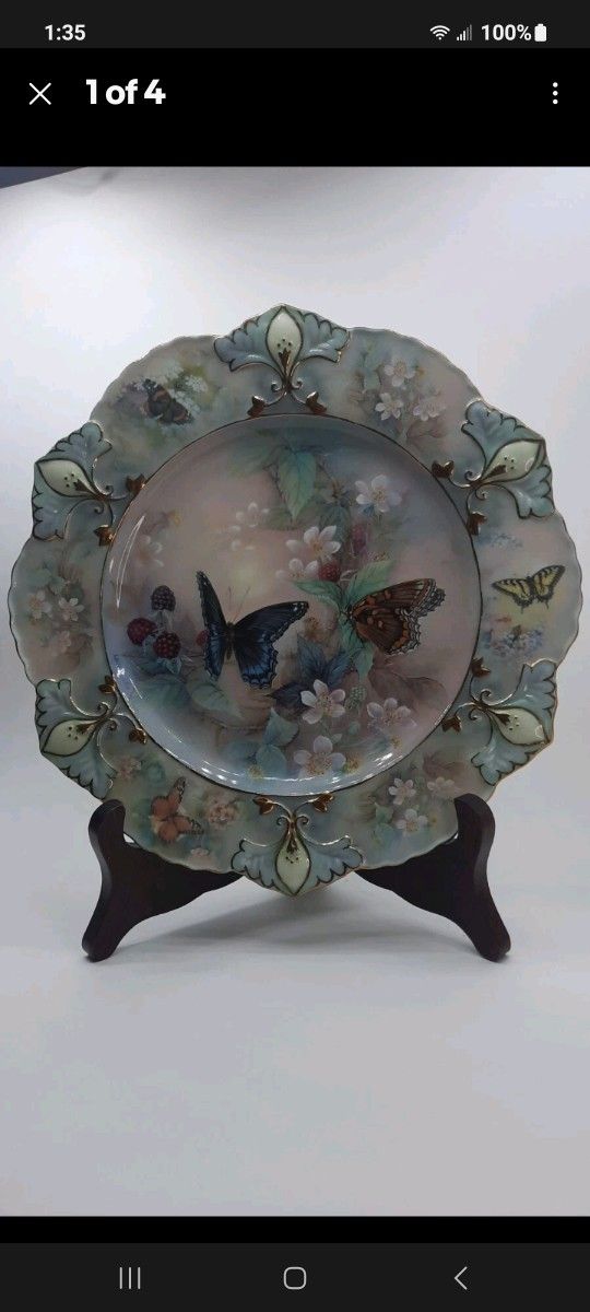 Lena Lui Enchanted Wings Plate Butterfly Flowers Garden
