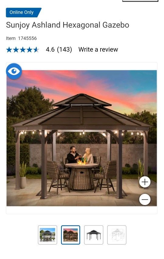 Sunjoy Ashland Hexagonal Gazebo 18 ft. x 18 ft $2,500
