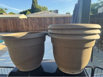 Brown plastic pots