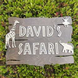 Safari Theme Wild One Jungle Party Personalized Sign 