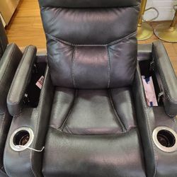 Slater2 Gray Micro Power Recliner Chair With Power Headest