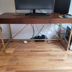 Wood And Brass Desk