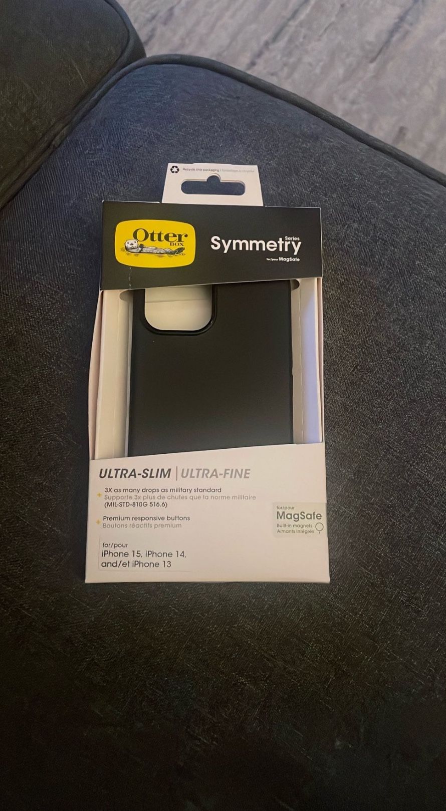 New OtterBox iPhone Case , 15, 14, & 13 Symmetry Series Case - BLACK,