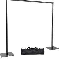 Pipe and Drape Backdrop Stand 10FT x 10FT, Adjustable Backdrop Stand Heavy Duty, Background Stand with Metal Base, Backdrop Stand for Parties, Photogr