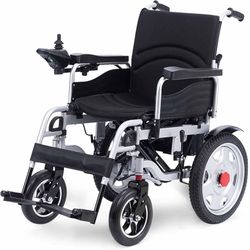 FOLDING ELECTRIC WHEELCHAIR FOR ADULTS DUAL MOTOR (500W)SPEED 6MPH-Range 20miles  Electric wheelchairs for adults, dual-motor all-terrain folding elec